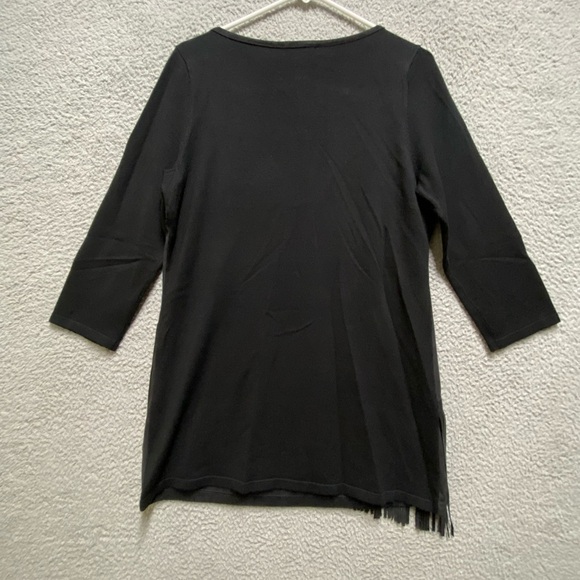 INC INTERNATIONAL CONCEPTS Shirt Women Large 3/4 Sleeve Fringed  Top - Picture 6 of 11